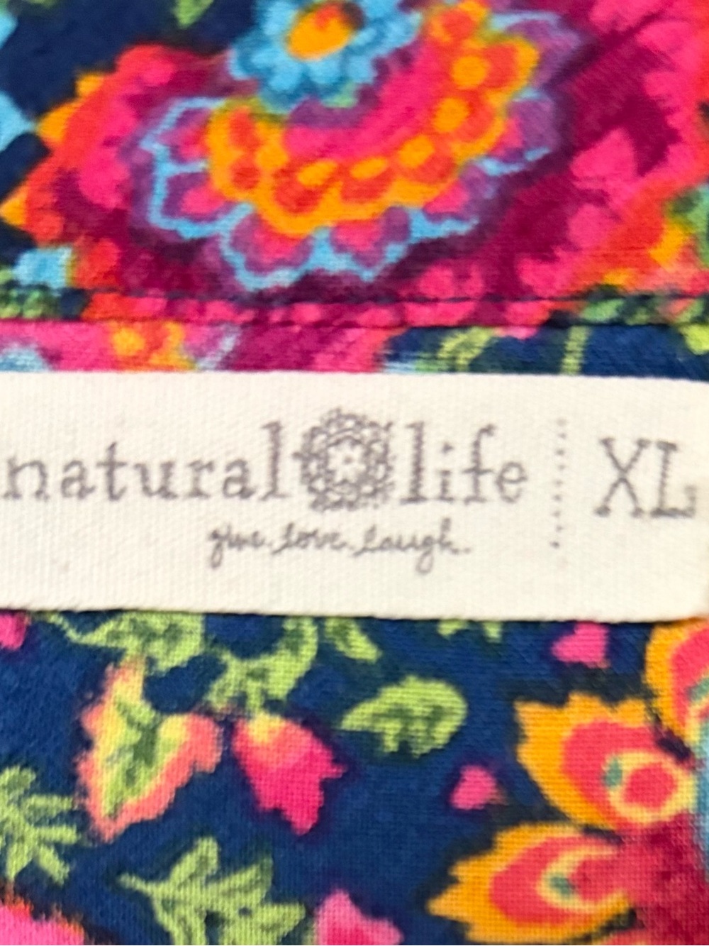 Natural Life XL Boho Floral Button Front Maxi Dress Tiered Ruffle Rayon Earthy - Picture 9 of 12